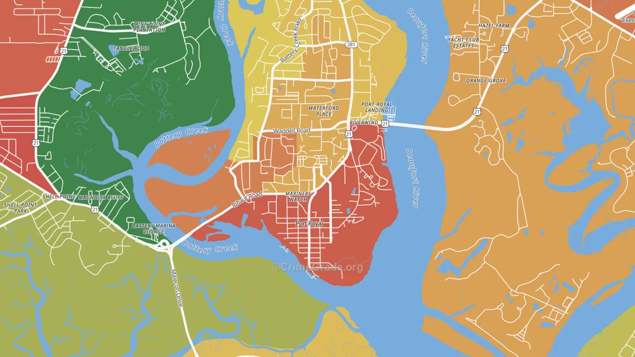 29935, SC Map of Drug-Related Crime Rates