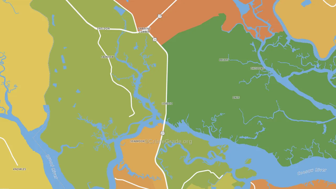 29940, SC Map of Drug-Related Crime Rates