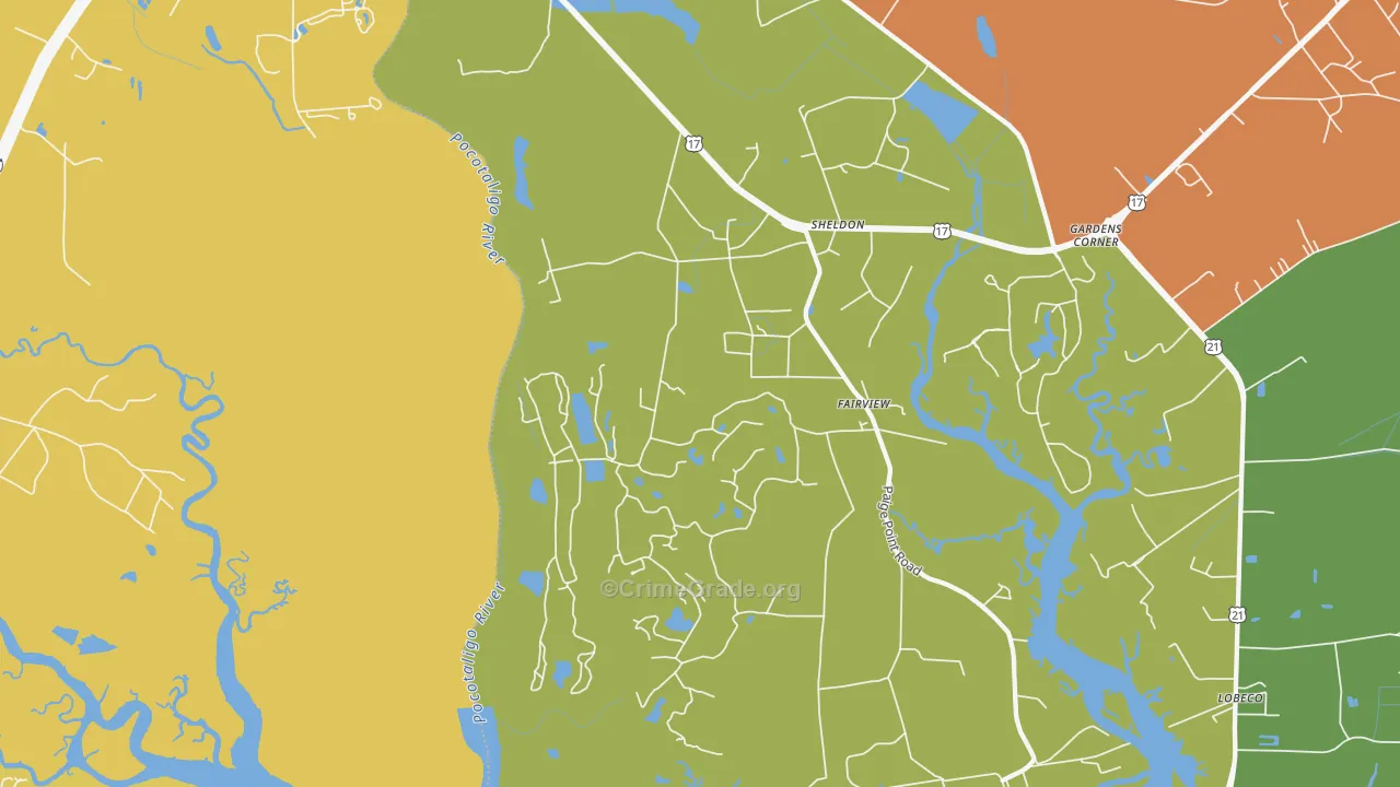 29941, SC Map of Drug-Related Crime Rates
