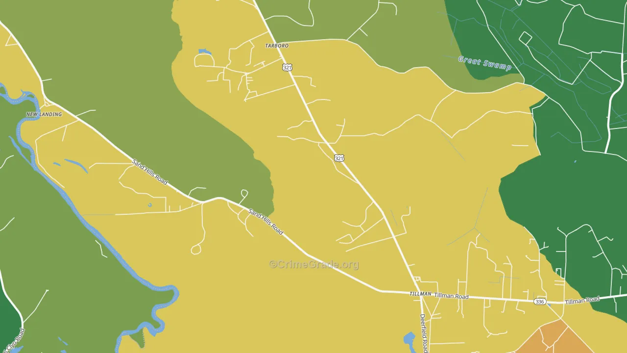 29943, SC Map of Drug-Related Crime Rates