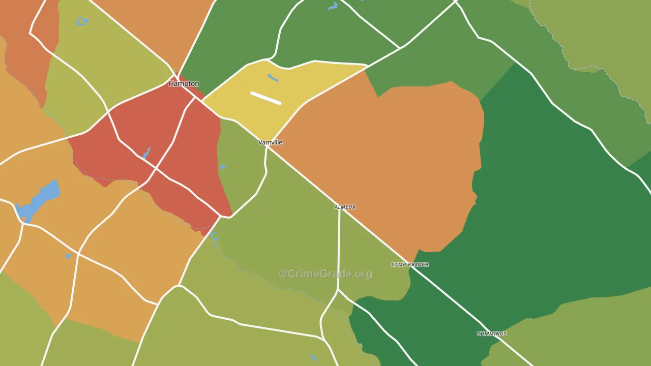 29944, SC Map of Drug-Related Crime Rates