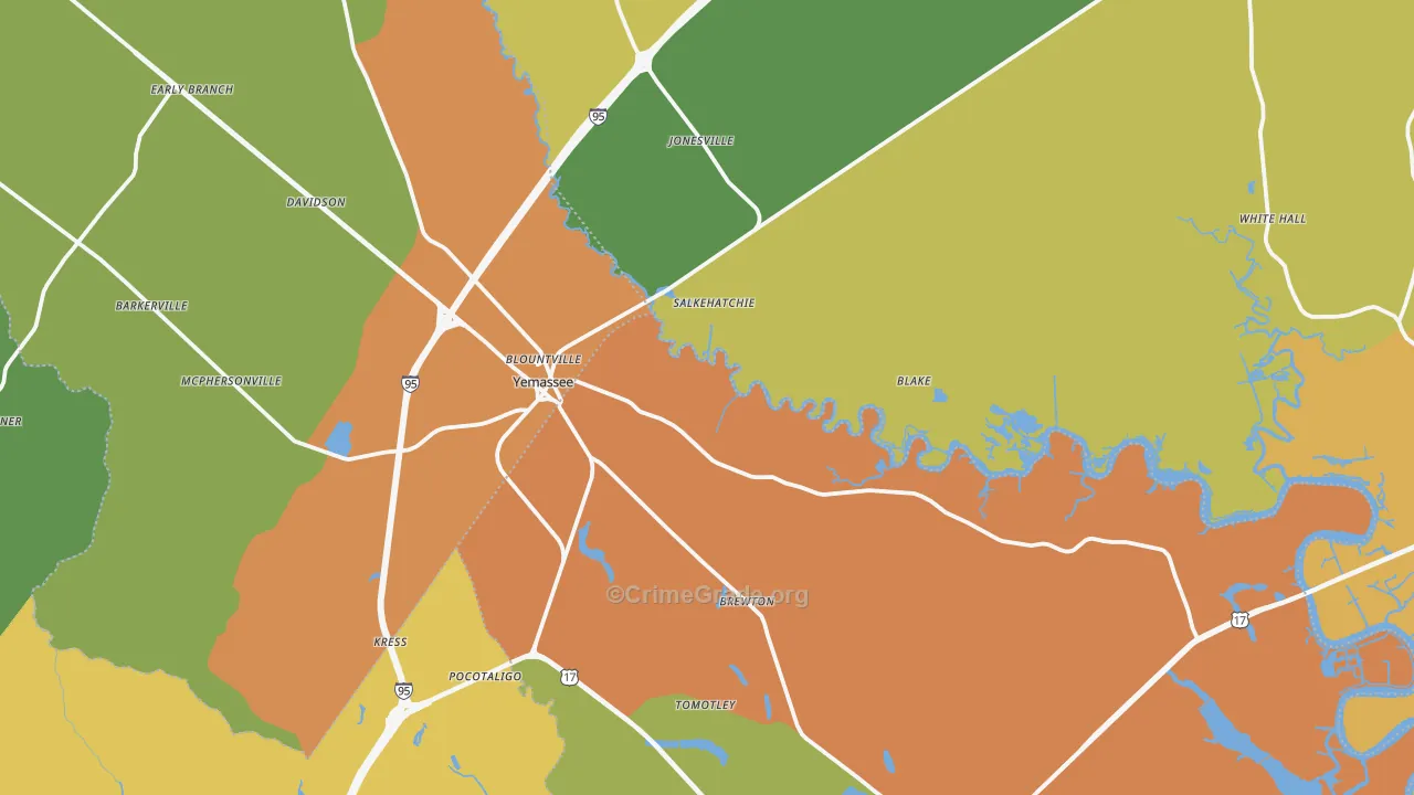29945, SC Map of Drug-Related Crime Rates