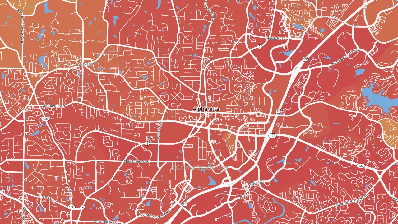 30009, GA Map of Drug-Related Crime Rates