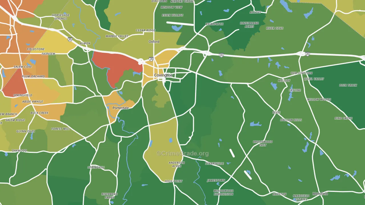 30014, GA Map of Drug-Related Crime Rates