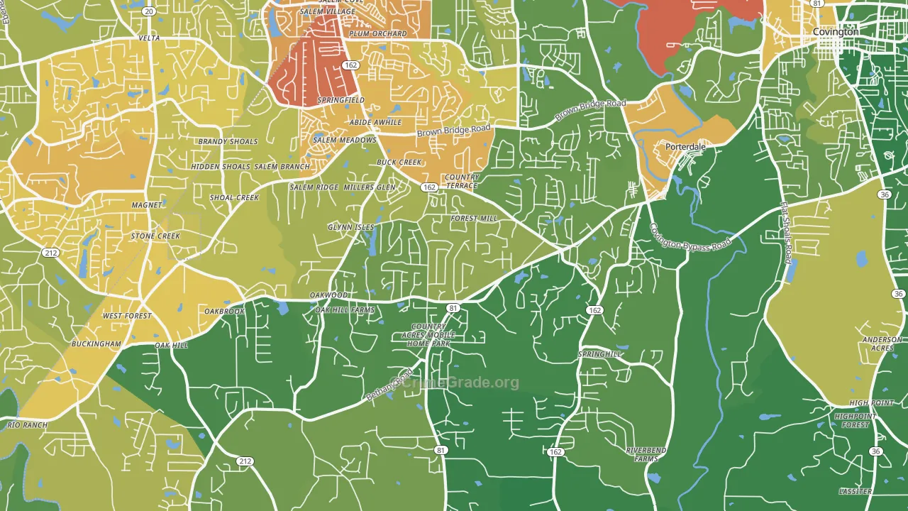 30016, GA Map of Drug-Related Crime Rates
