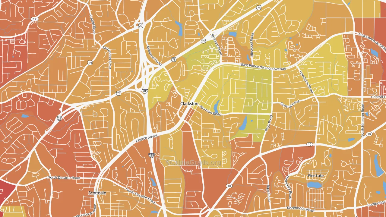30021, GA Map of Drug-Related Crime Rates