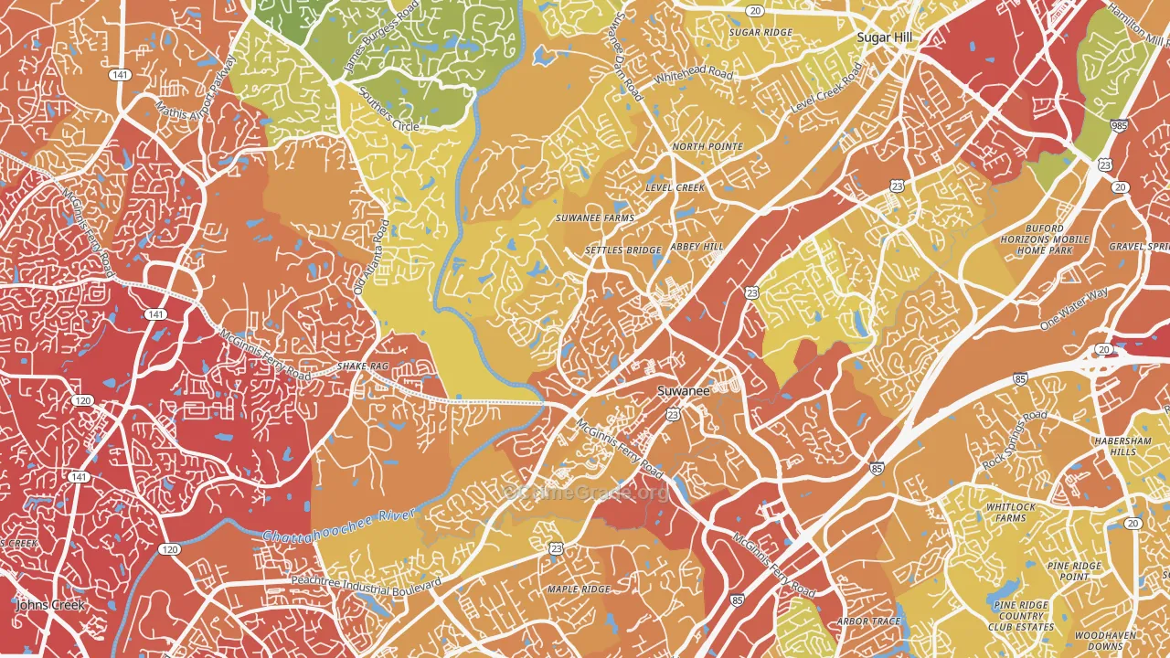 30024, GA Map of Drug-Related Crime Rates