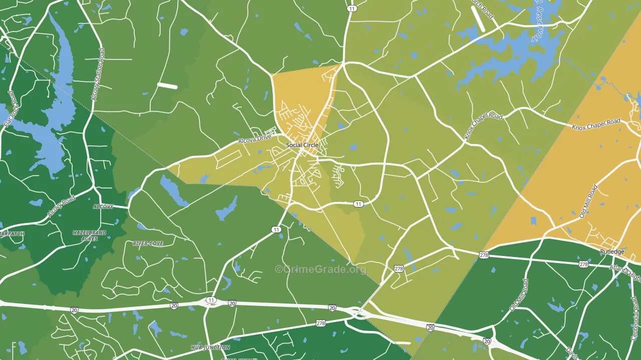 30025, GA Map of Drug-Related Crime Rates