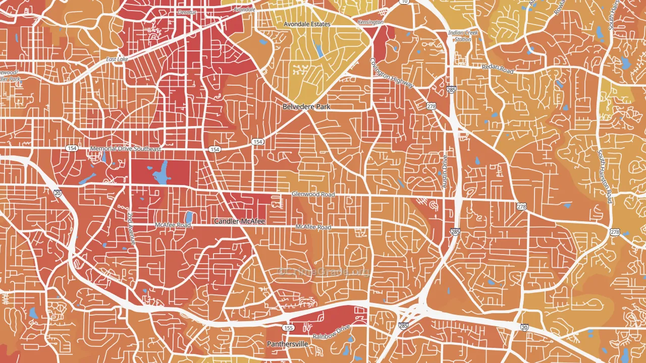 30032, GA Map of Drug-Related Crime Rates