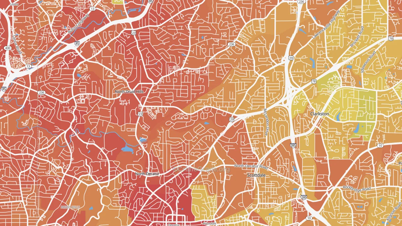 30033, GA Map of Drug-Related Crime Rates