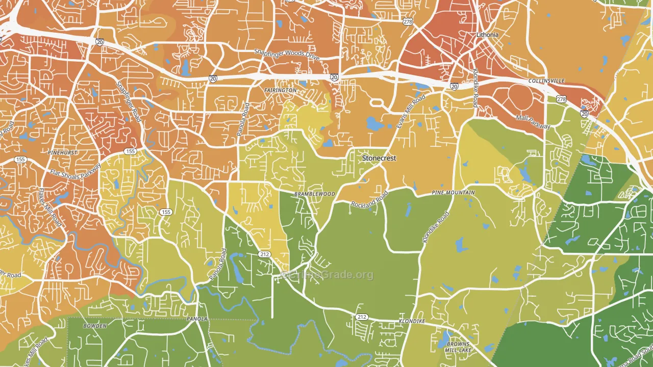 30038, GA Map of Drug-Related Crime Rates