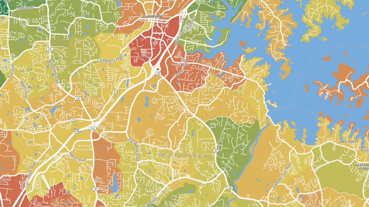 30041, GA Map of Drug-Related Crime Rates