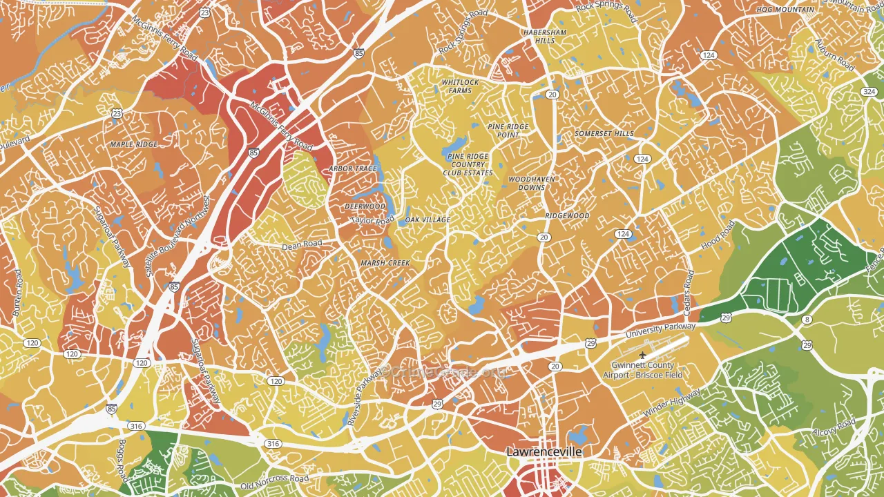30043, GA Map of Drug-Related Crime Rates