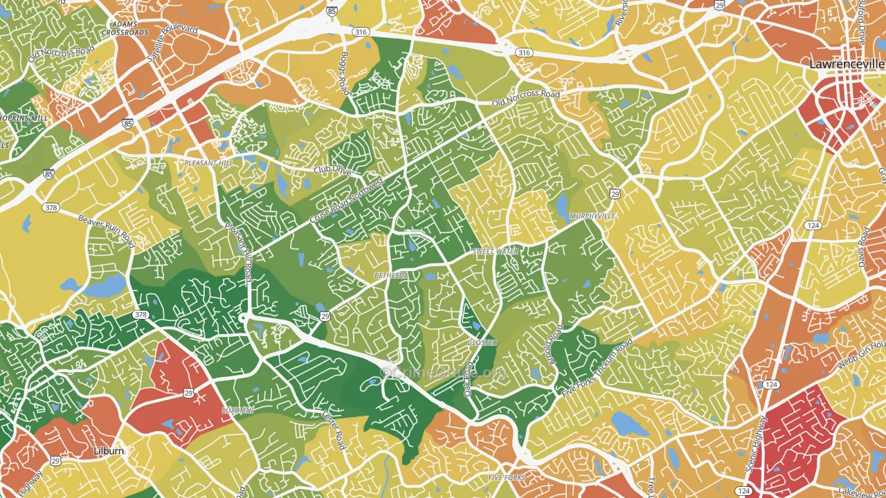 30044, GA Map of Drug-Related Crime Rates