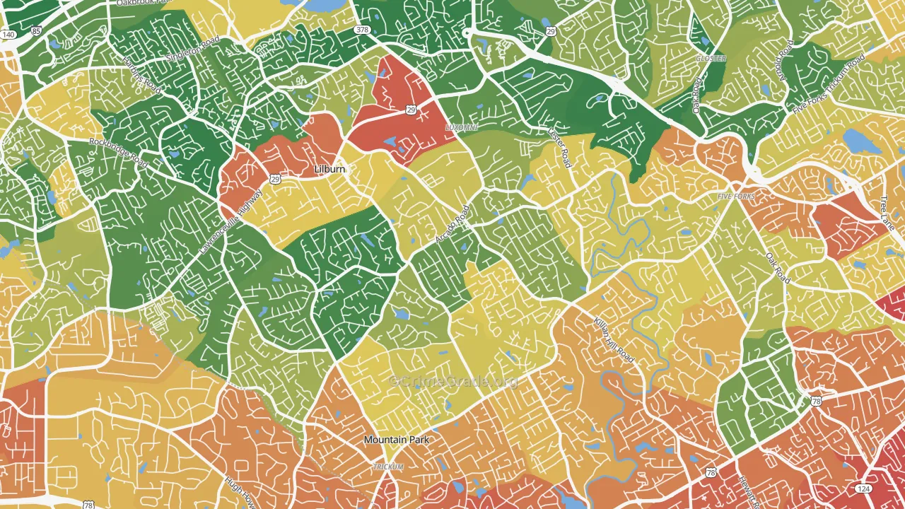 30047, GA Map of Drug-Related Crime Rates