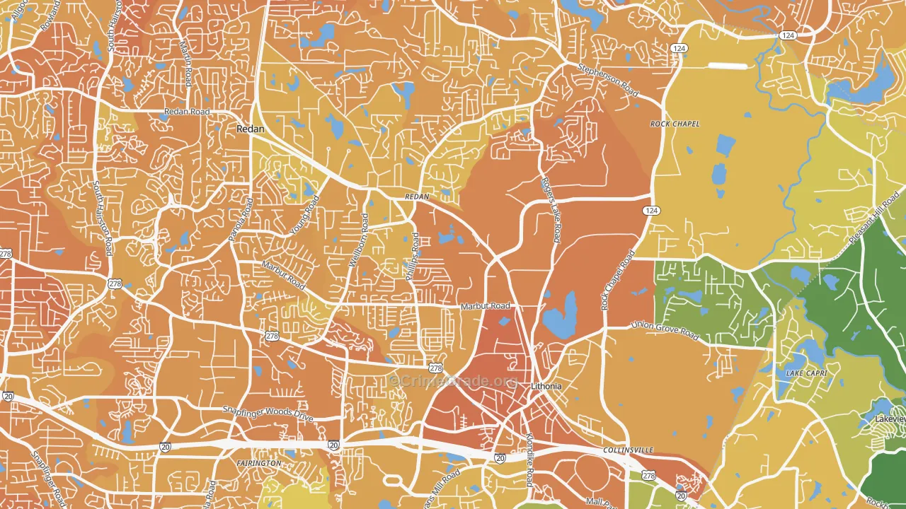 30058, GA Map of Drug-Related Crime Rates