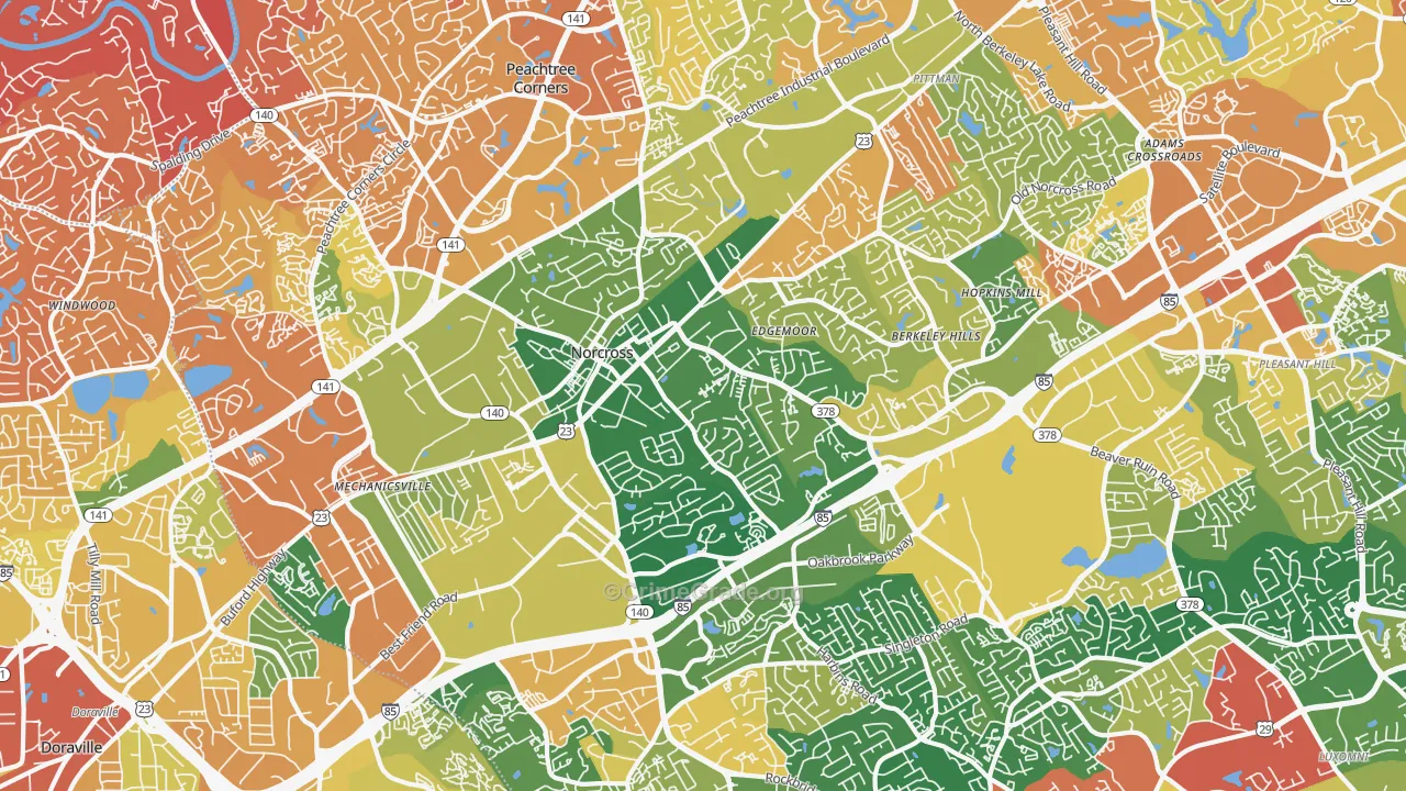30071, GA Map of Drug-Related Crime Rates
