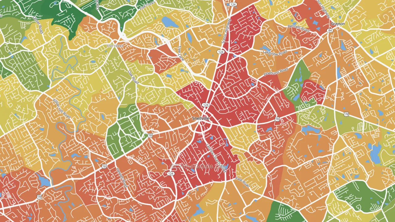 30078, GA Map of Drug-Related Crime Rates