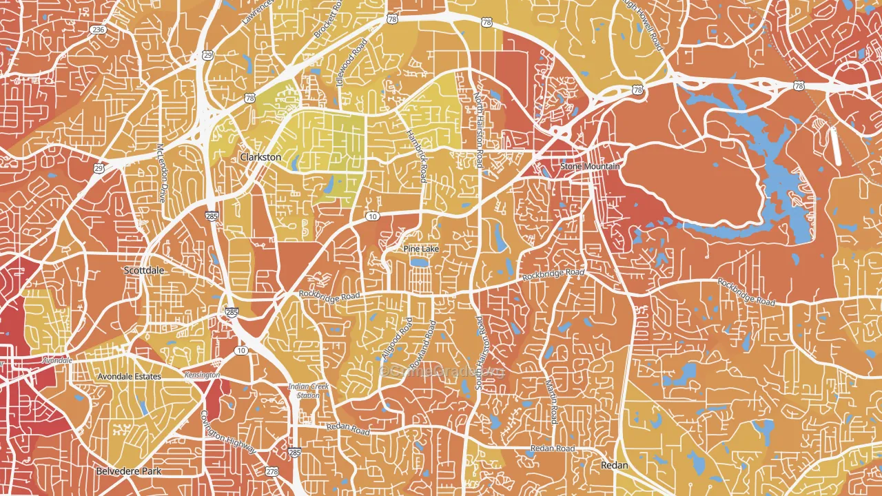 30083, GA Map of Drug-Related Crime Rates