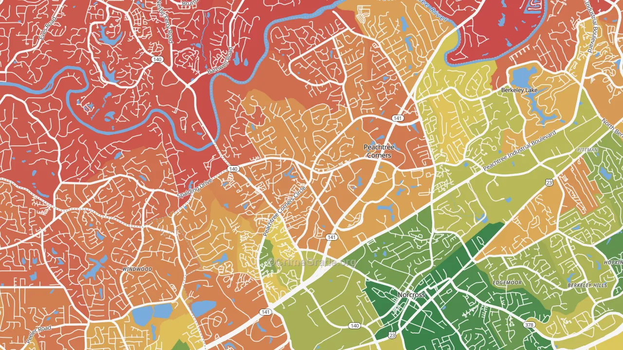 30092, GA Map of Drug-Related Crime Rates