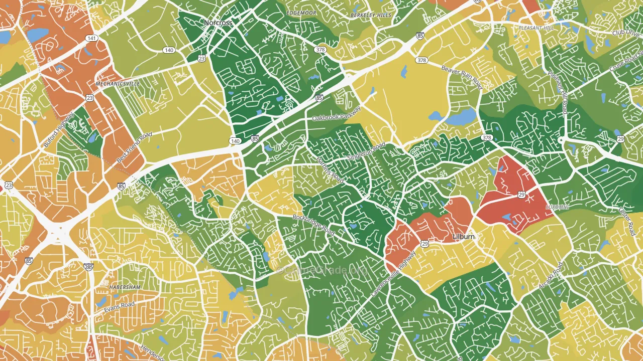 30093, GA Map of Drug-Related Crime Rates