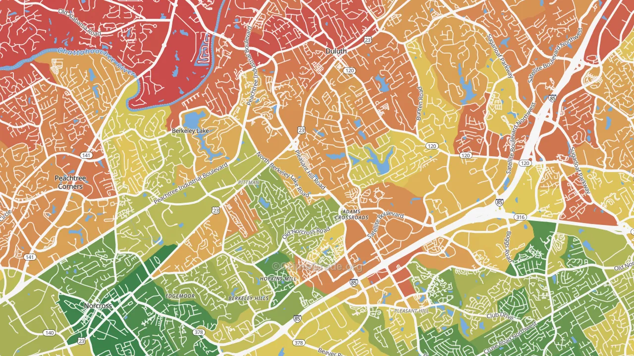 30096, GA Map of Drug-Related Crime Rates