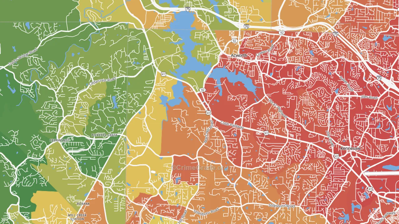 30101, GA Map of Drug-Related Crime Rates