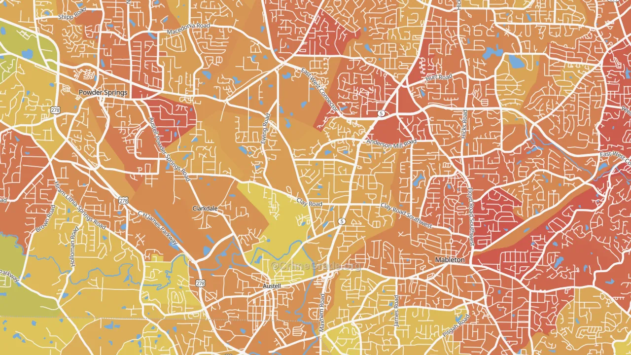 30106, GA Map of Drug-Related Crime Rates