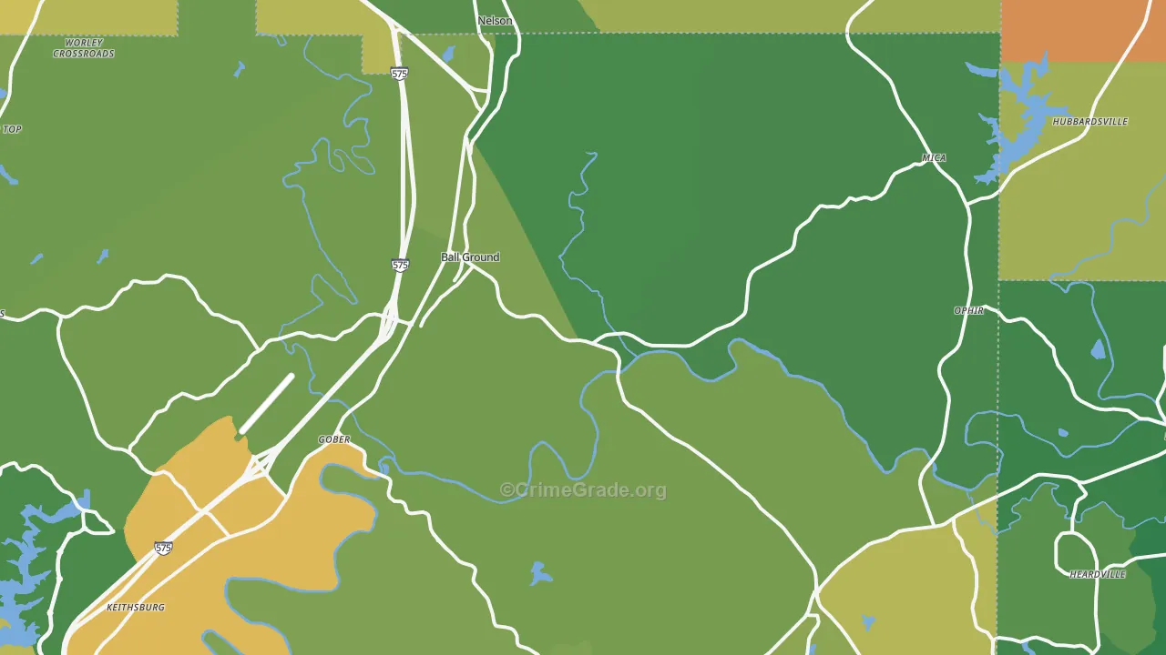 30107, GA Map of Drug-Related Crime Rates