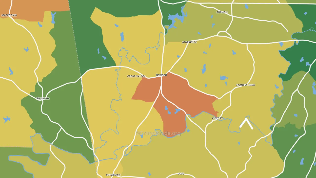 30108, GA Map of Drug-Related Crime Rates