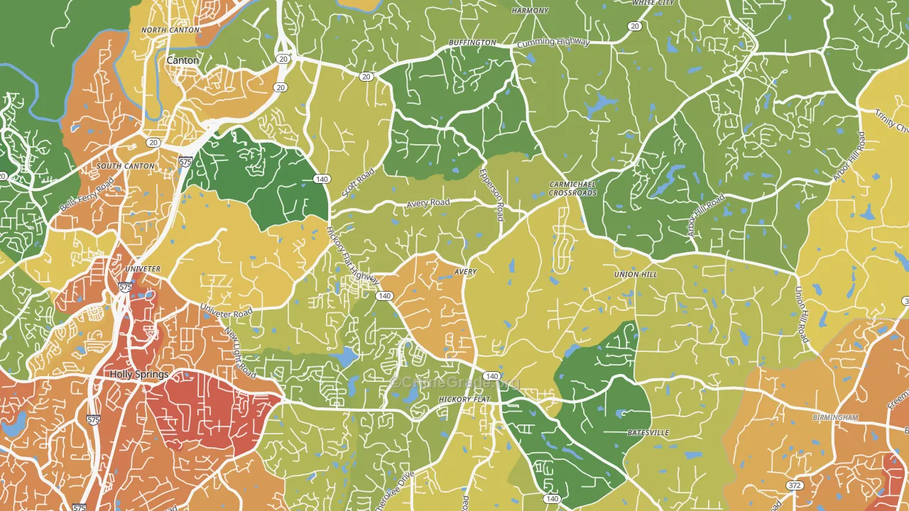 30115, GA Map of Drug-Related Crime Rates