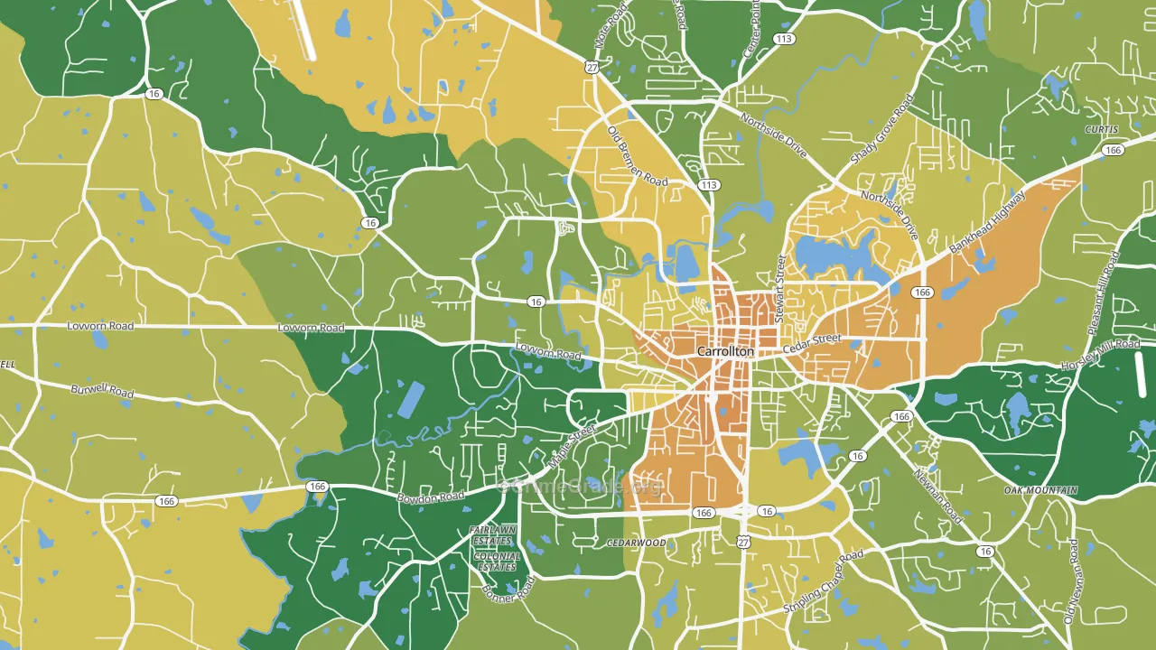 30117, GA Map of Drug-Related Crime Rates