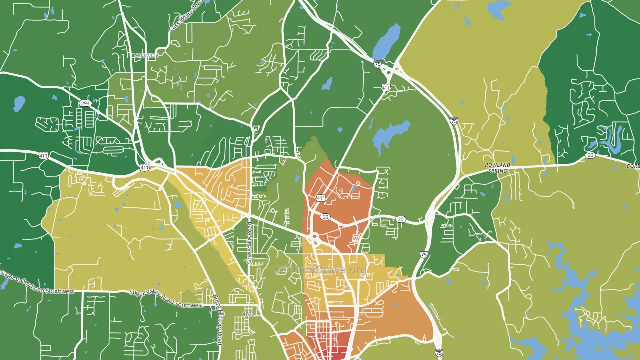 30121, GA Map of Drug-Related Crime Rates