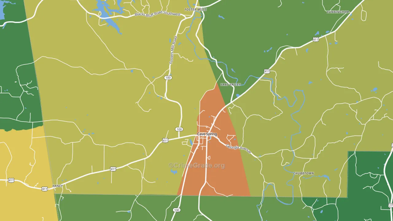 30124, GA Map of Drug-Related Crime Rates