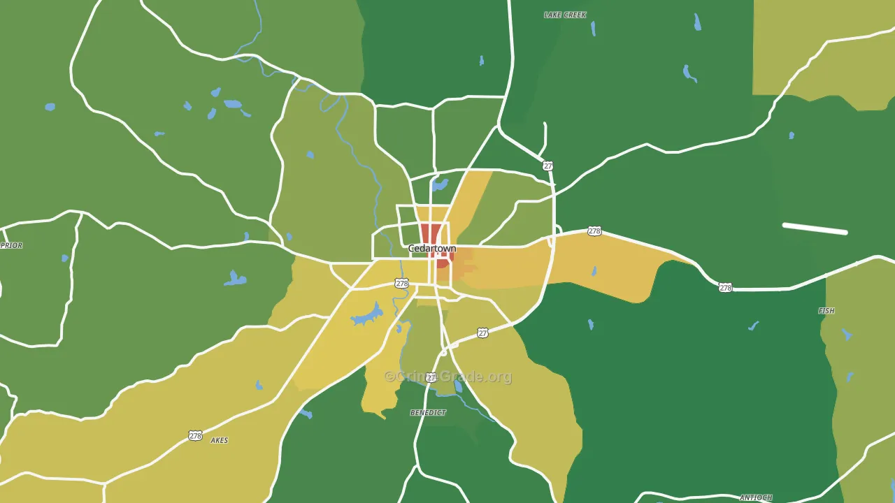30125, GA Map of Drug-Related Crime Rates