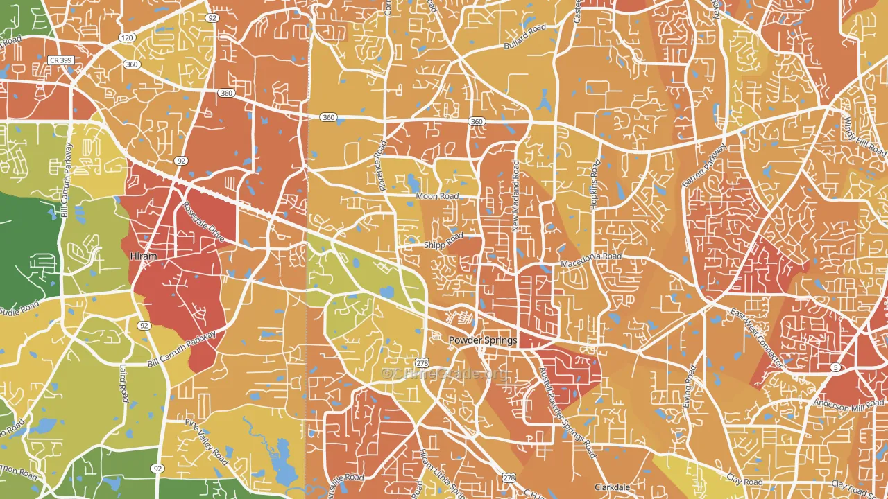 30127, GA Map of Drug-Related Crime Rates