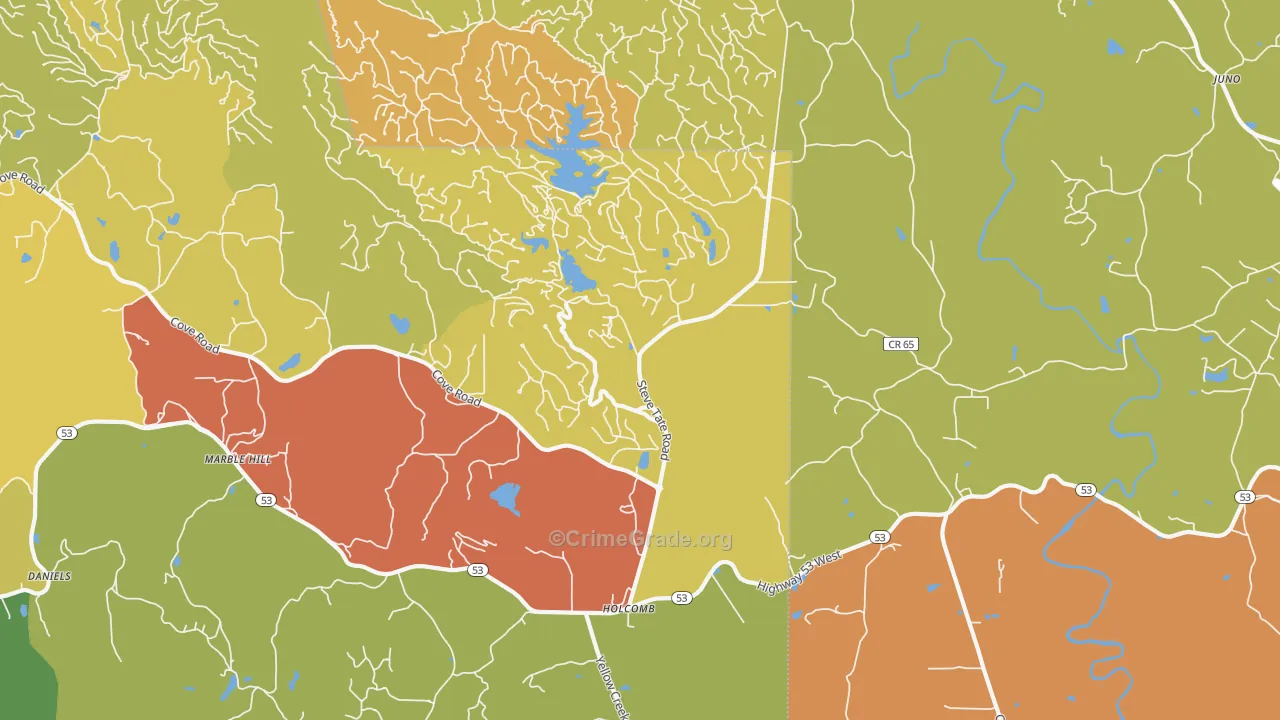 30148, GA Map of Drug-Related Crime Rates