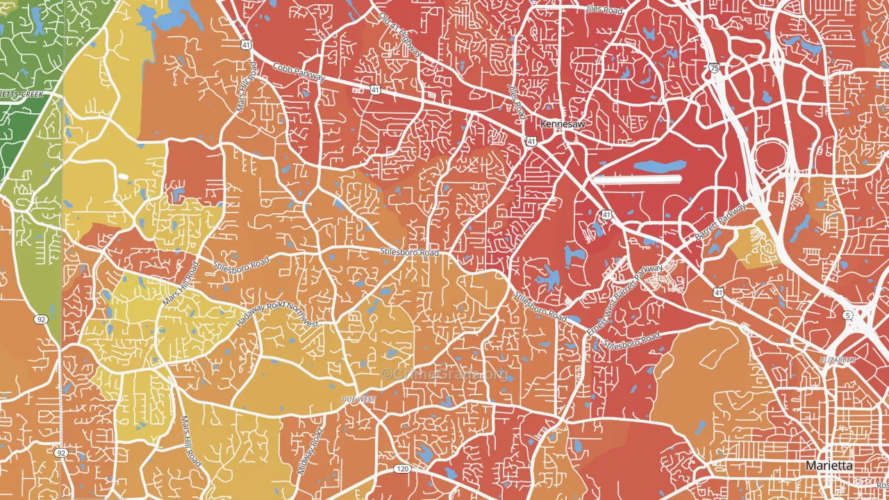 30152, GA Map of Drug-Related Crime Rates