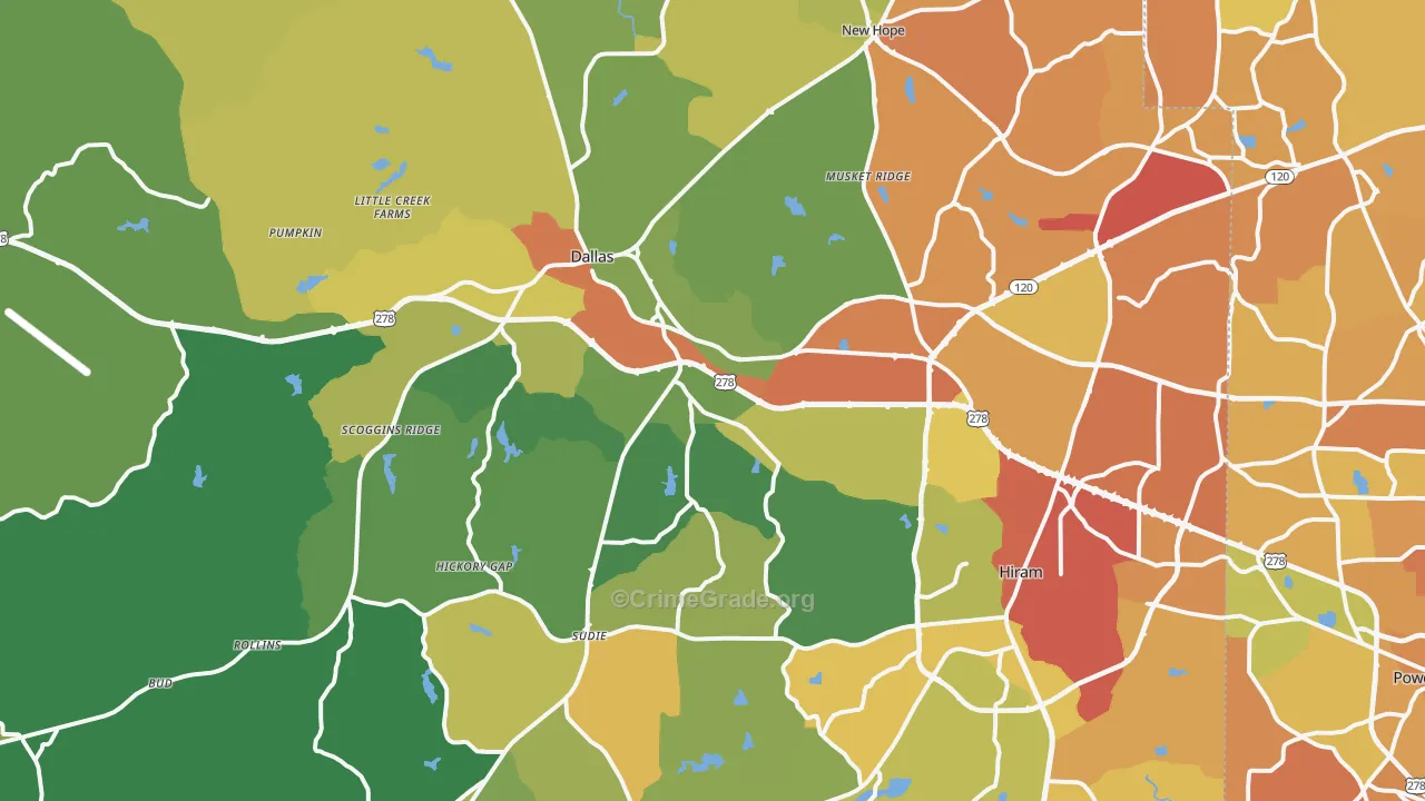 30157, GA Map of Drug-Related Crime Rates