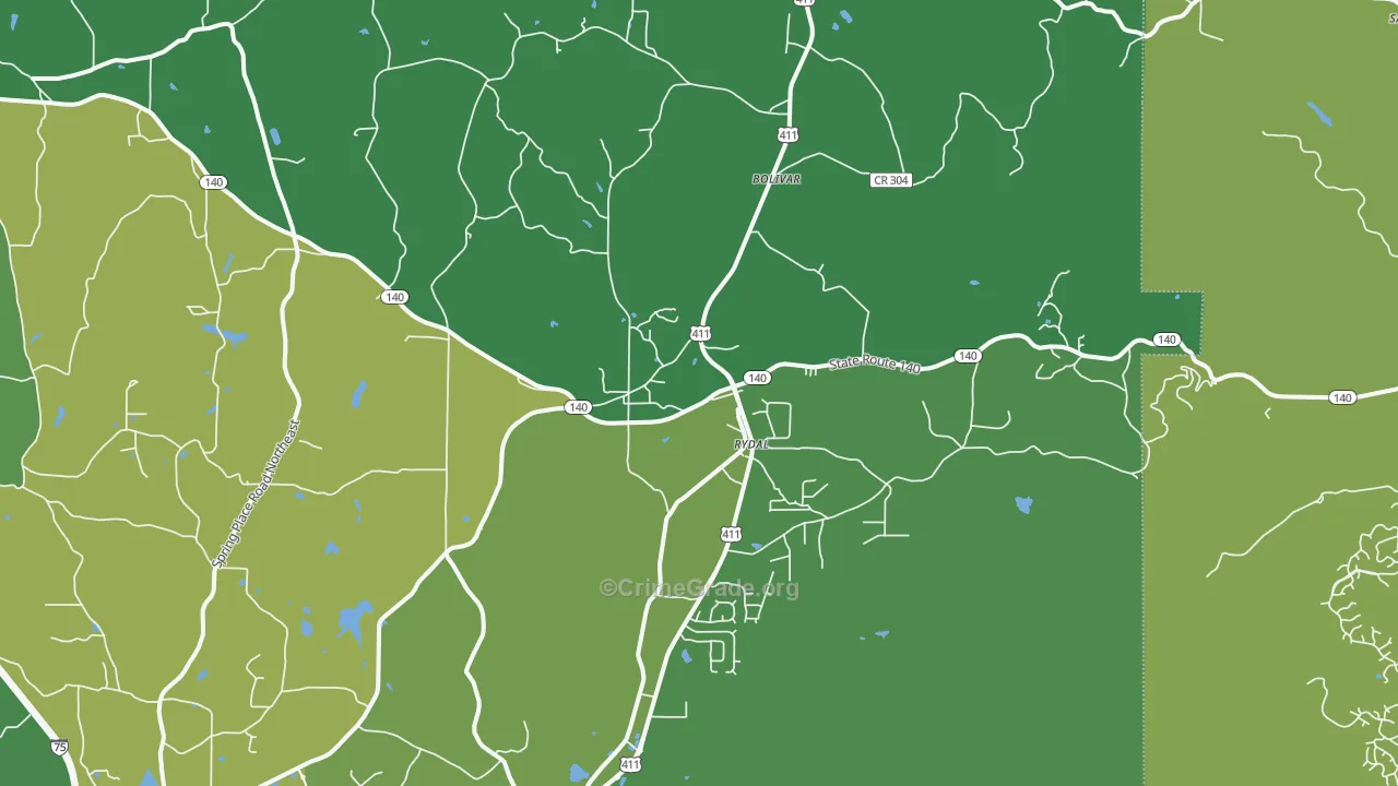 30171, GA Map of Drug-Related Crime Rates