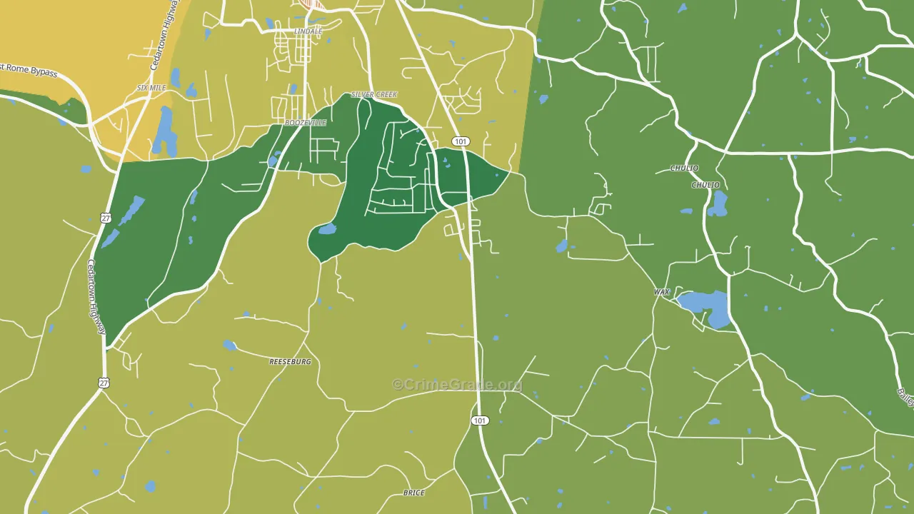 30173, GA Map of Drug-Related Crime Rates