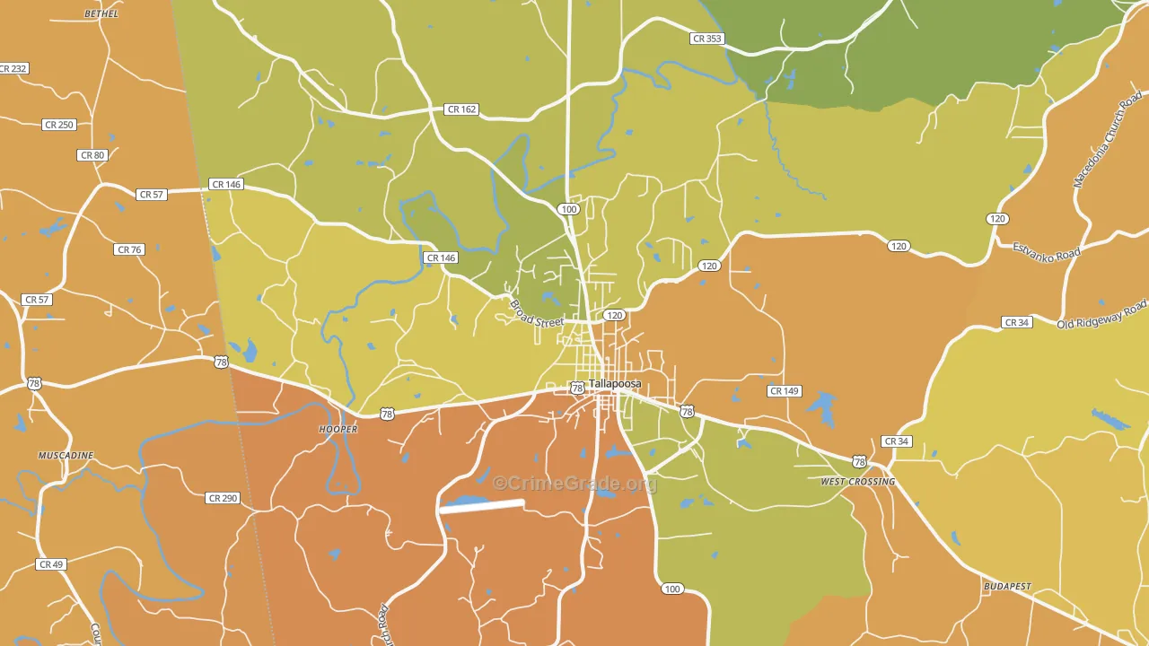 30176, GA Map of Drug-Related Crime Rates