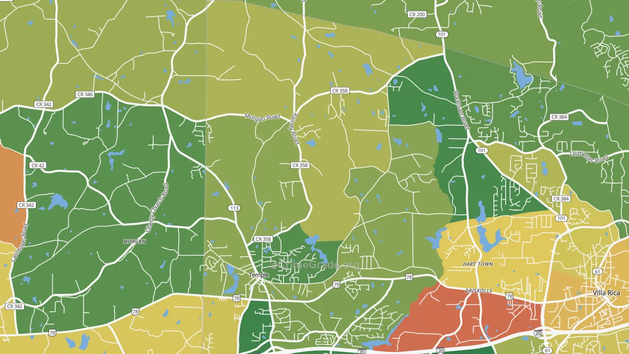 30179, GA Map of Drug-Related Crime Rates