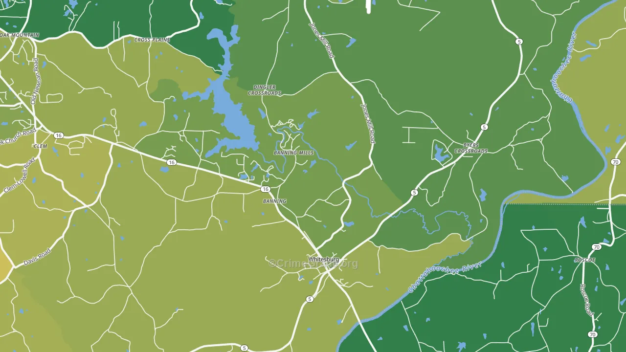 30185, GA Map of Drug-Related Crime Rates