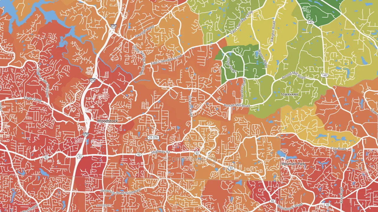 30188, GA Map of Drug-Related Crime Rates