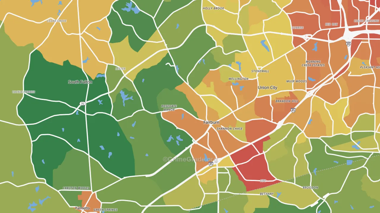 30213, GA Map of Drug-Related Crime Rates
