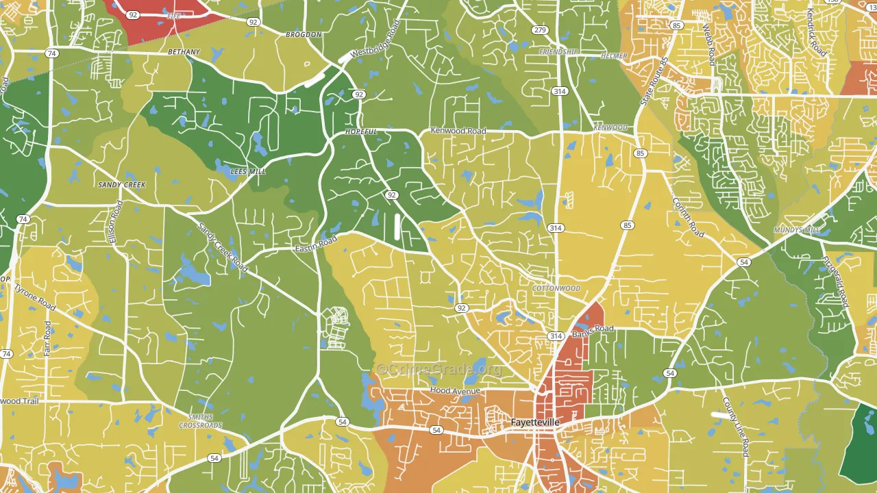 30214, GA Map of Drug-Related Crime Rates