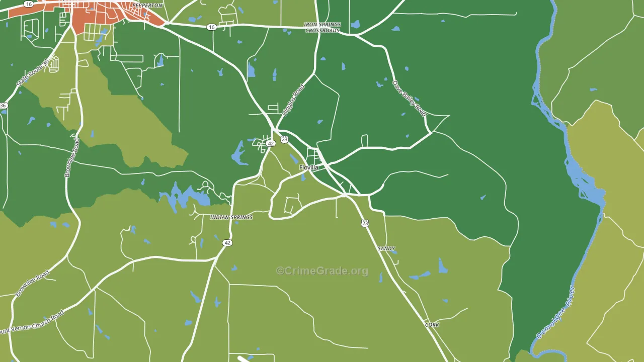 30216, GA Map of Drug-Related Crime Rates
