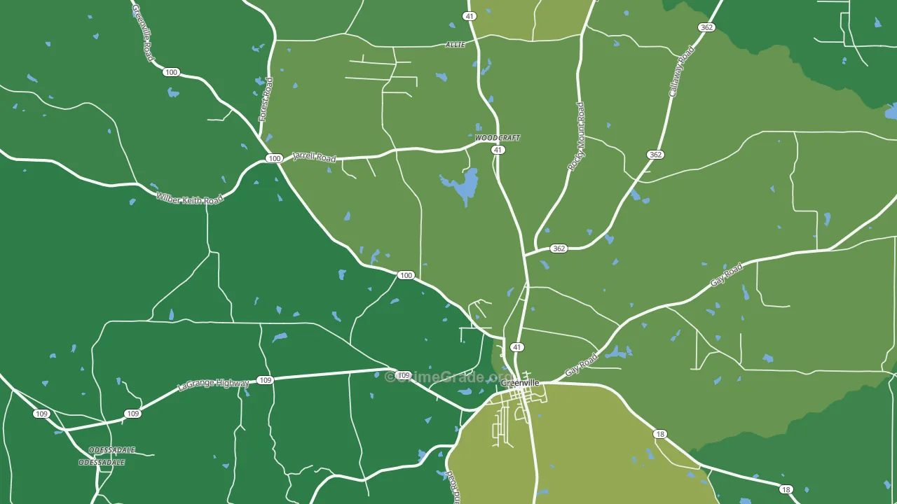 30222, GA Map of Drug-Related Crime Rates