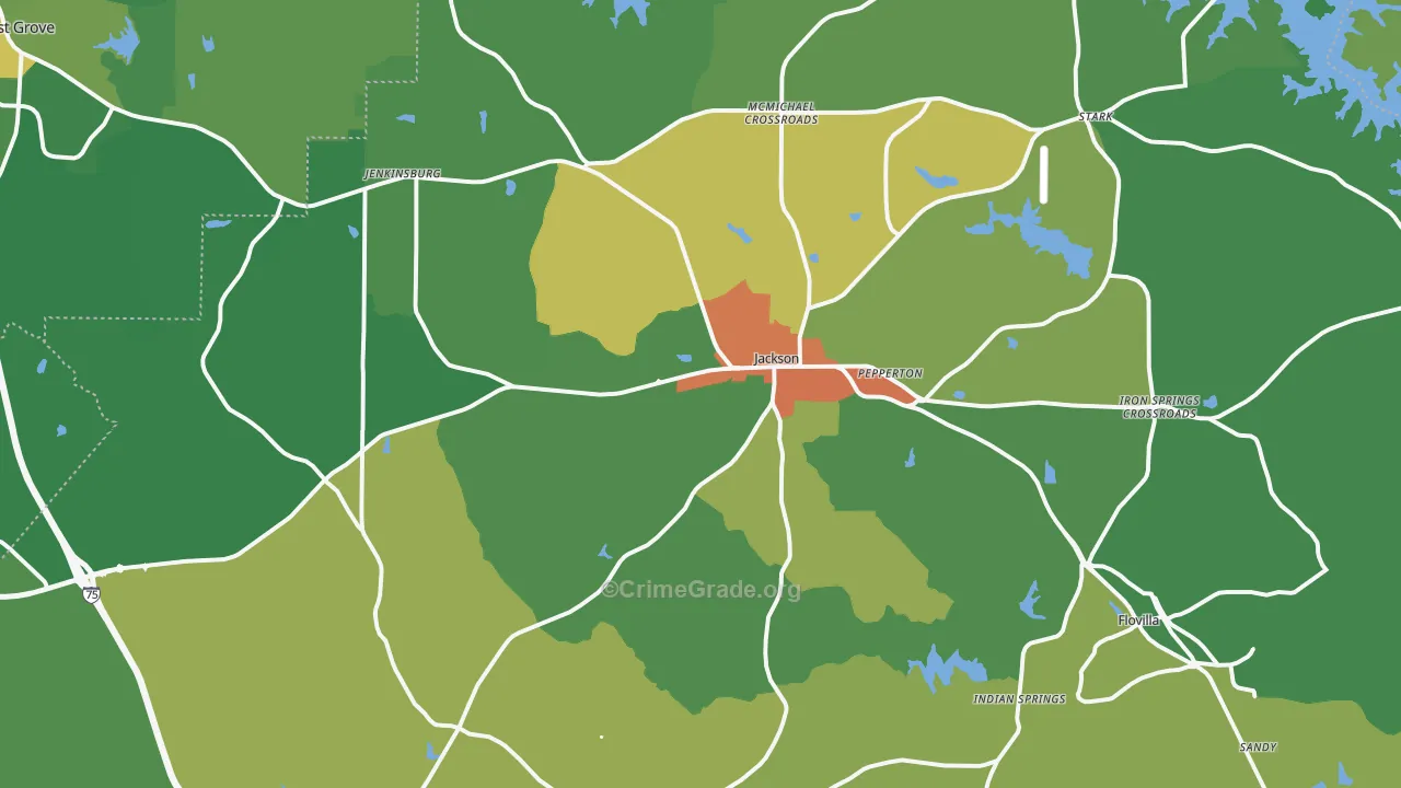 30233, GA Map of Drug-Related Crime Rates